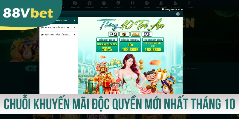 Chuỗi khuyến mãi độc quyền mới nhất trong tháng 10