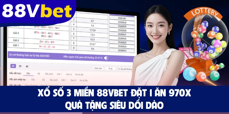 Xổ Số 3 Miền 88VBET Đặt 1 Ăn 970x, Quà Tặng Siêu Dồi Dào